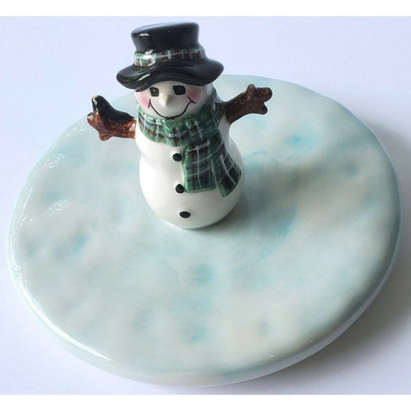SAKURA Fiddlestix Snowman Portraits FILL-A-BOWL Candy Dish Bowl with LID winter - Picture 9 of 12
